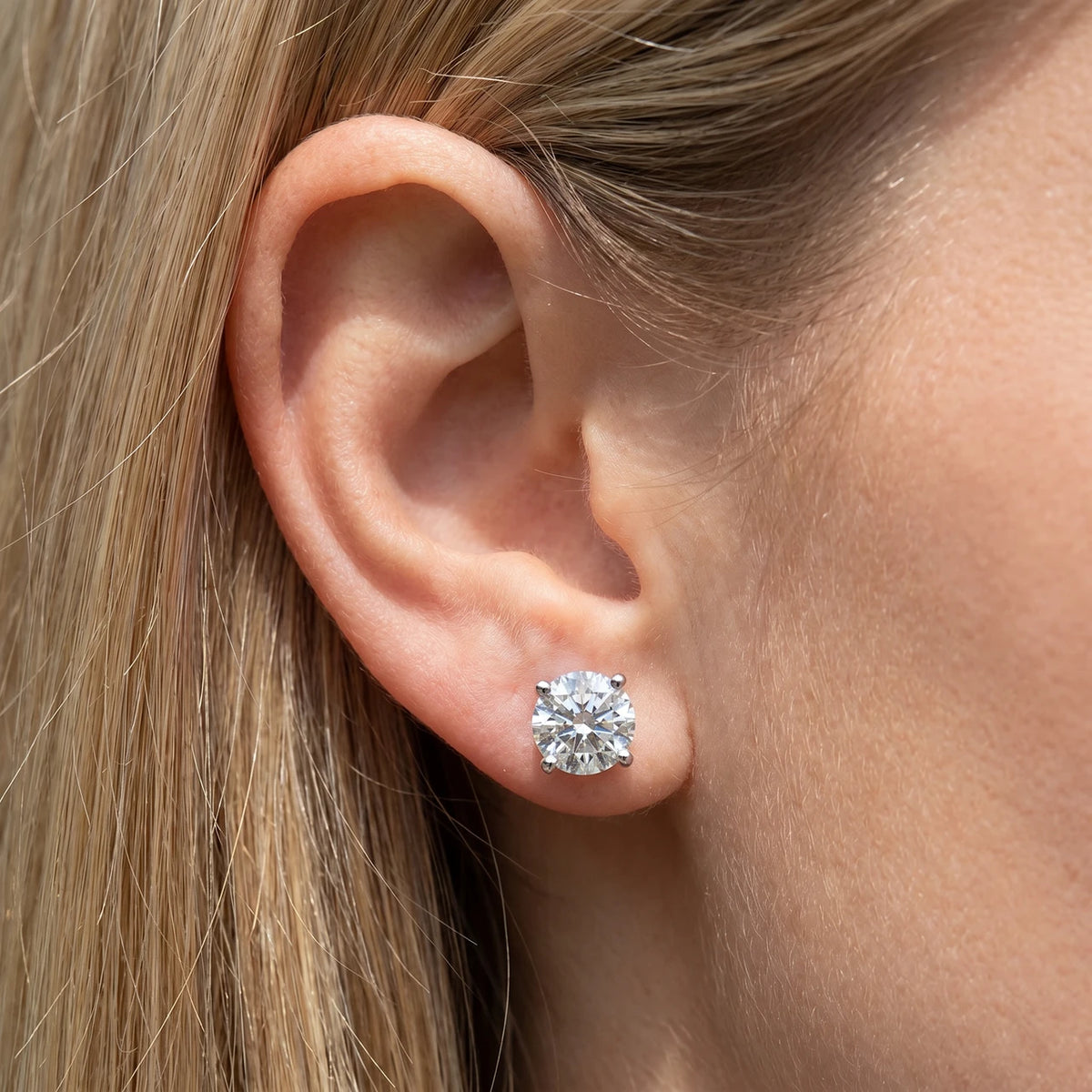 2ctw Certified Lab Grown Diamond Stud Earrings