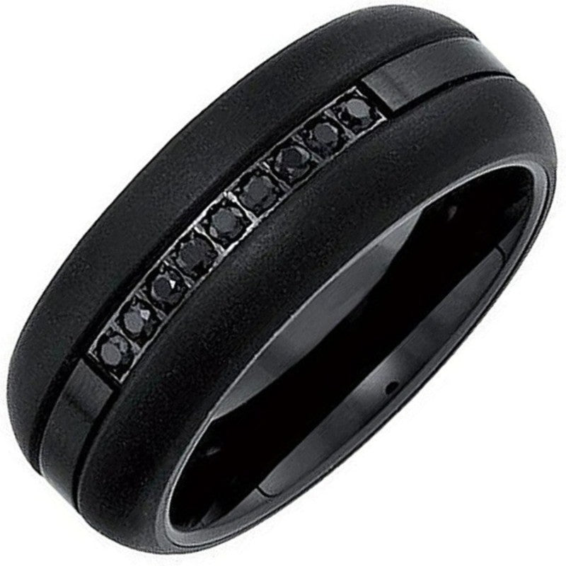 Men's 8mm Black Diamond Tungsten Band – Saslow's Henebry's