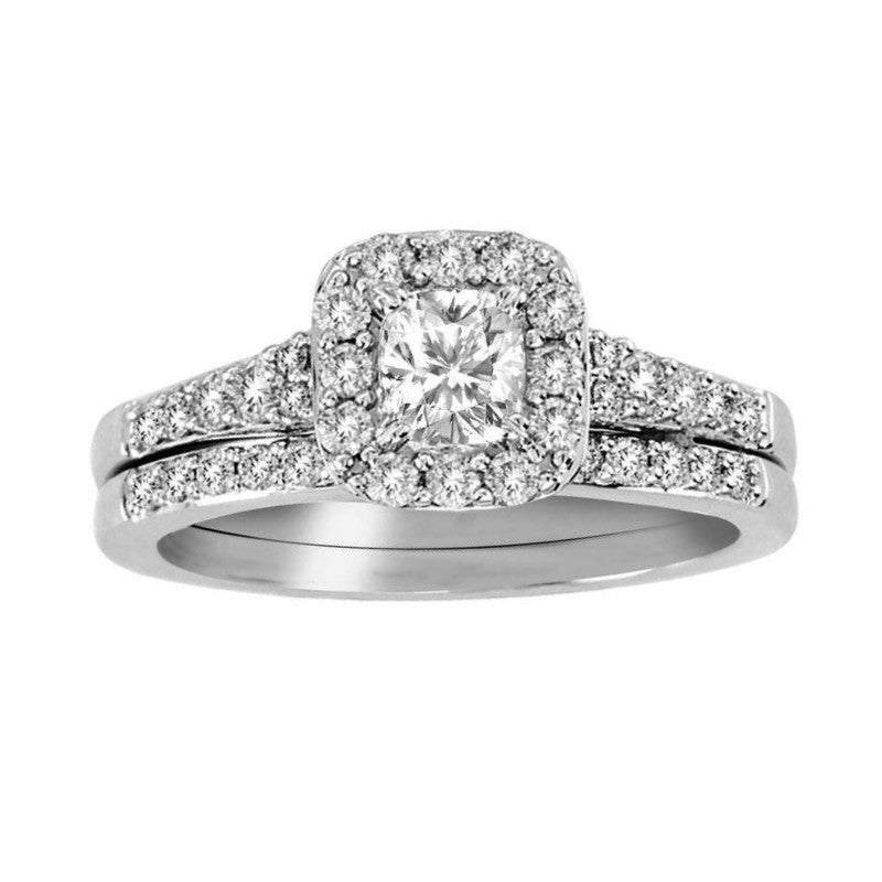 1ctw Diamond Halo Promise Forever Bridal Set – Saslow's