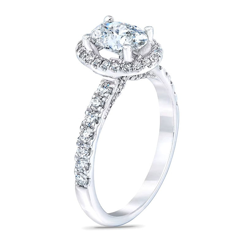 1-1/2ctw Certified Lab Grown Diamond Halo Engagement Ring