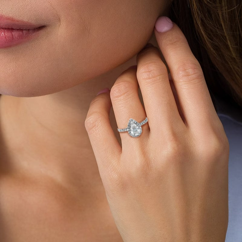 1-1/2ctw Certified Lab Grown Diamond Halo Engagement Ring
