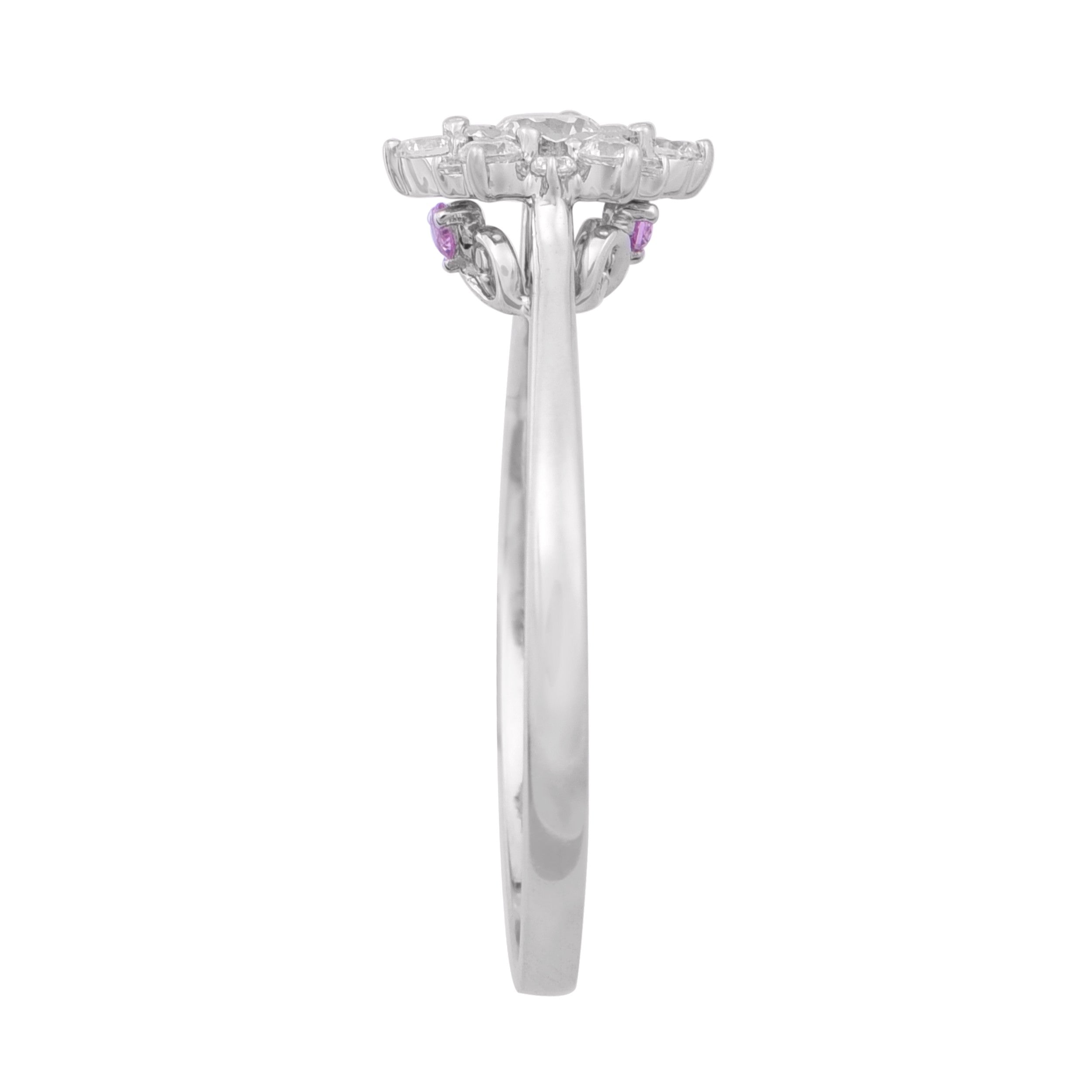 1/4ctw Diamond Flower Halo Ring