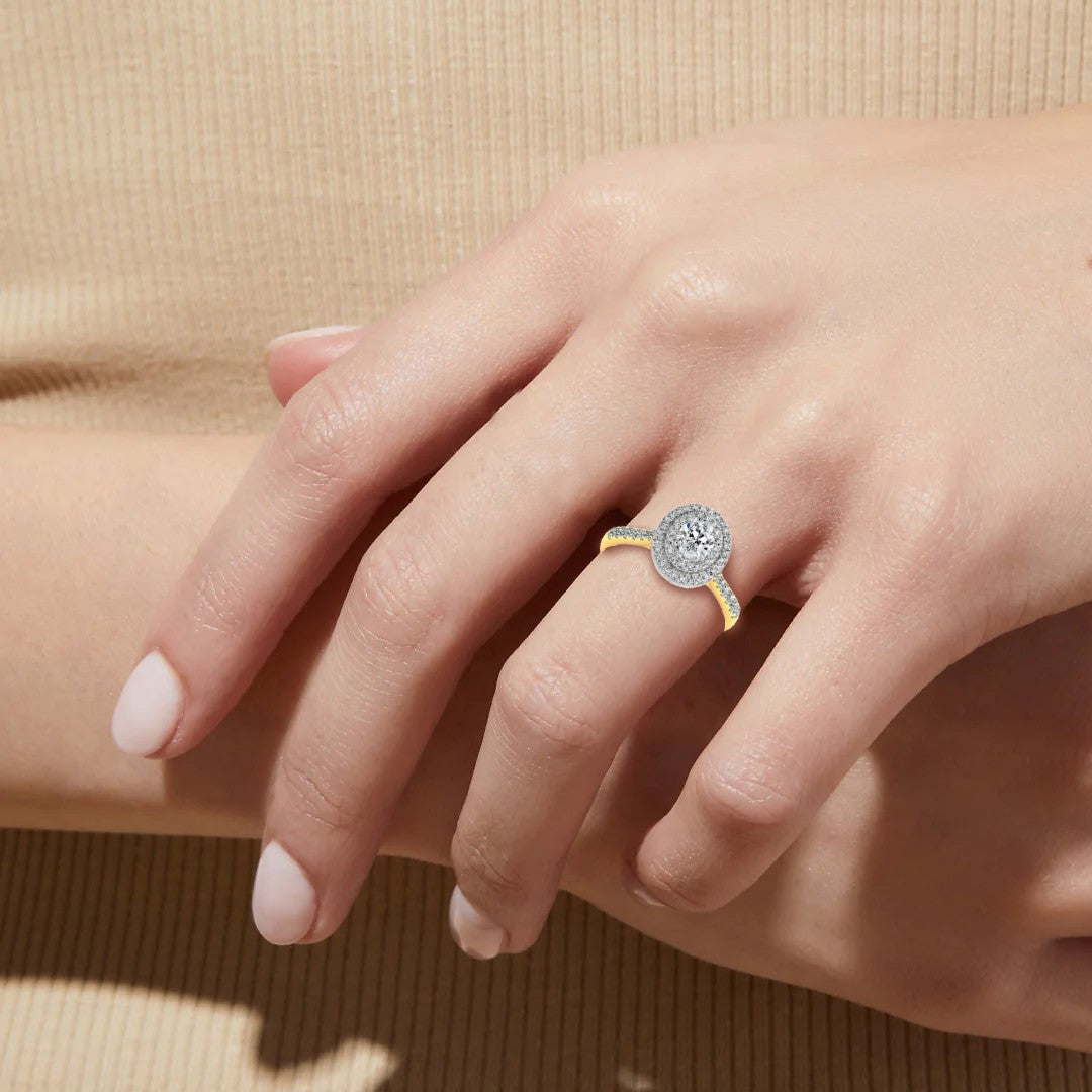 1-1/4ctw Certified Lab Grown Diamond Double Halo Engagement Ring