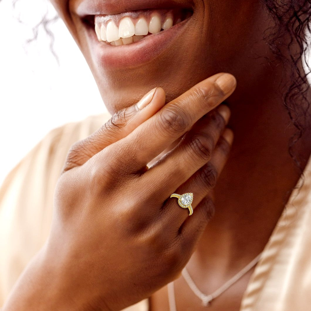 1-1/2ctw Certified Lab Grown Diamond Halo Engagement Ring