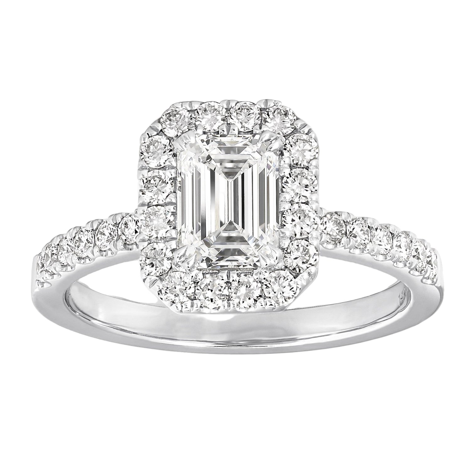 1-1/2ctw Certified Lab Grown Diamond Halo Engagement Ring