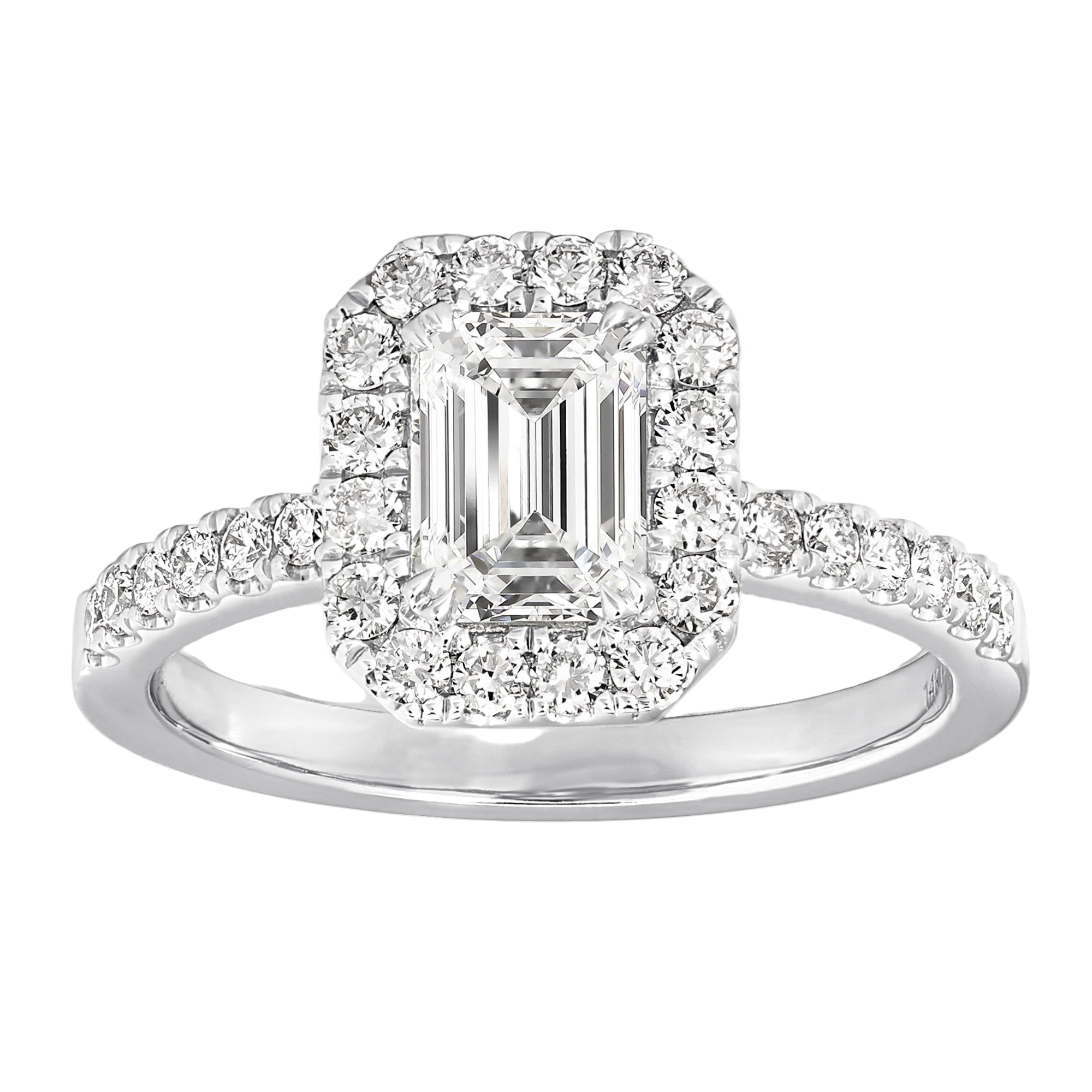 1-1/2ctw Certified Lab Grown Diamond Halo Engagement Ring