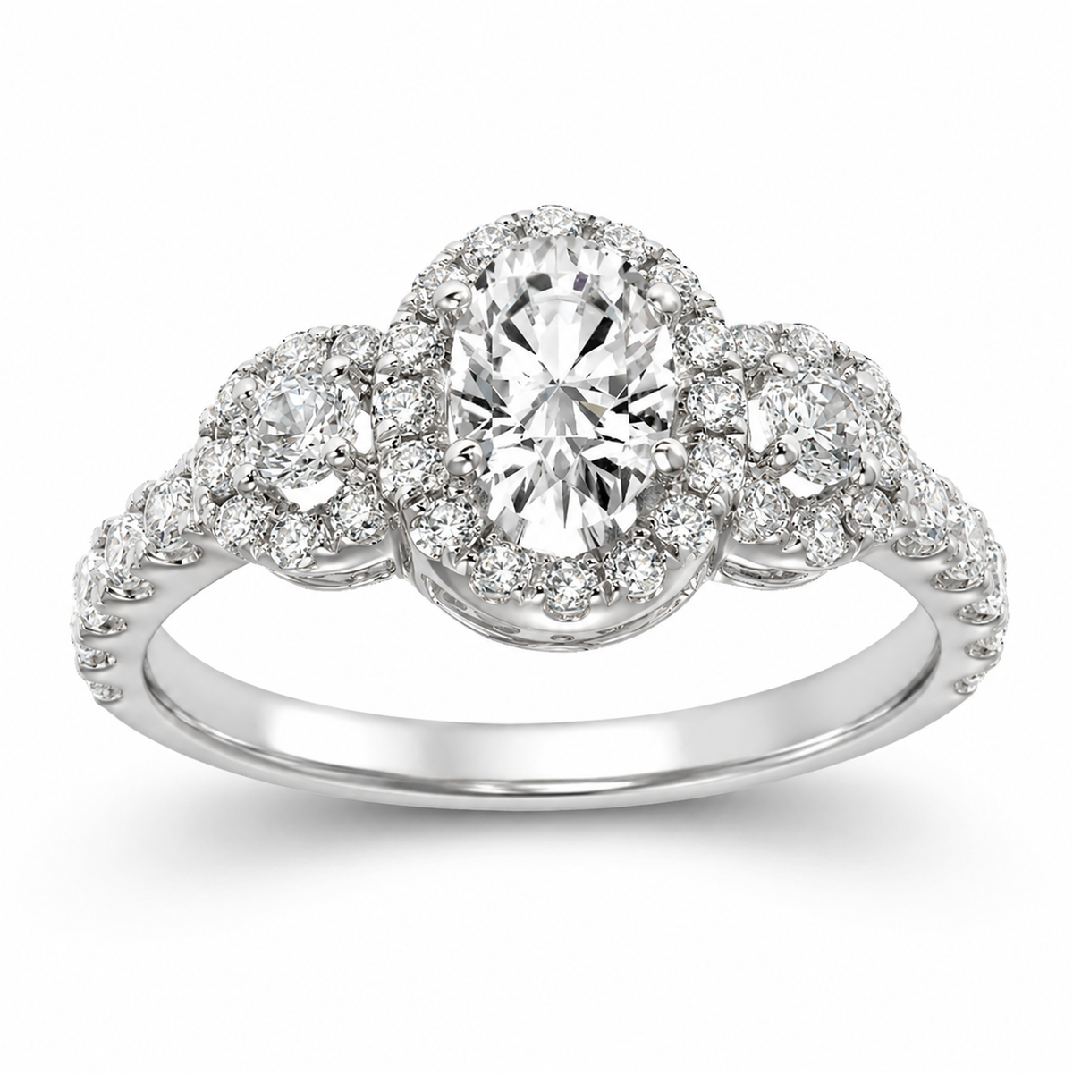 1.5ctw Certified Lab Grown Diamond Halo Engagement Ring