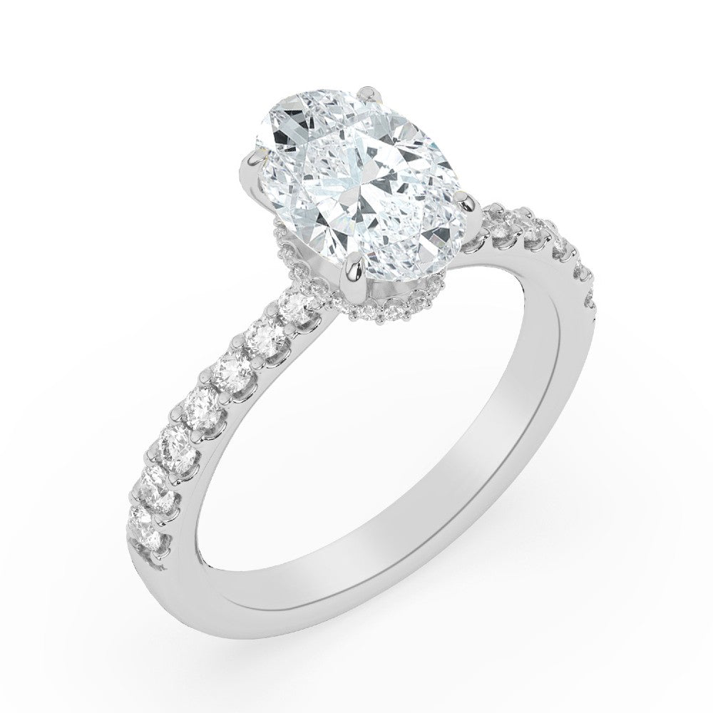 2.40ctw Certified Lab Grown Diamond Ribbon Halo Engagement Ring