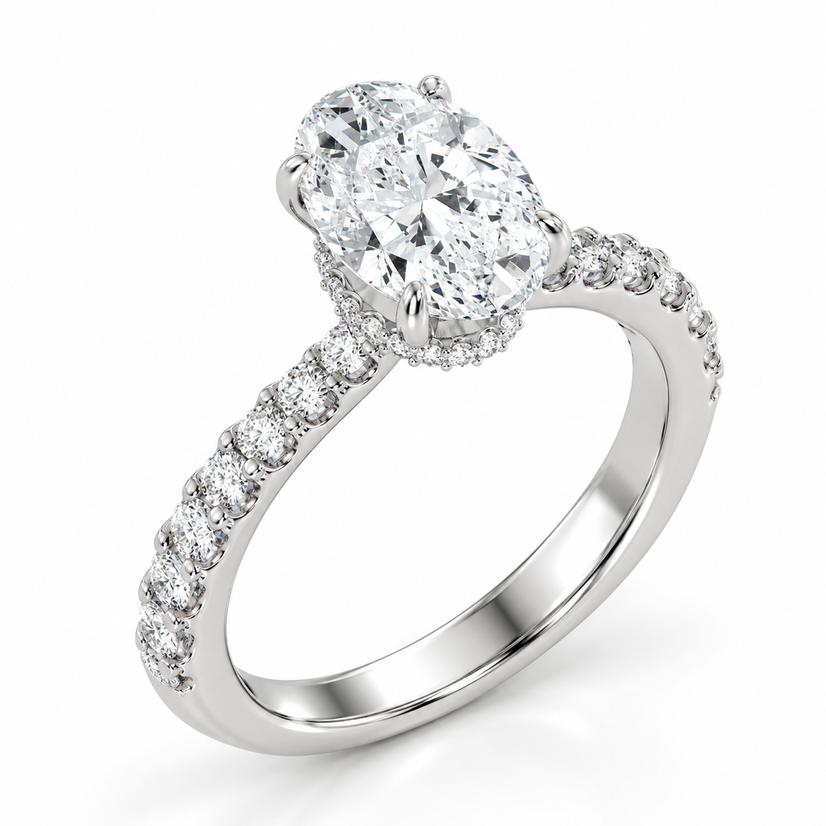 2.40ctw Certified Lab Grown Diamond Ribbon Halo Engagement Ring