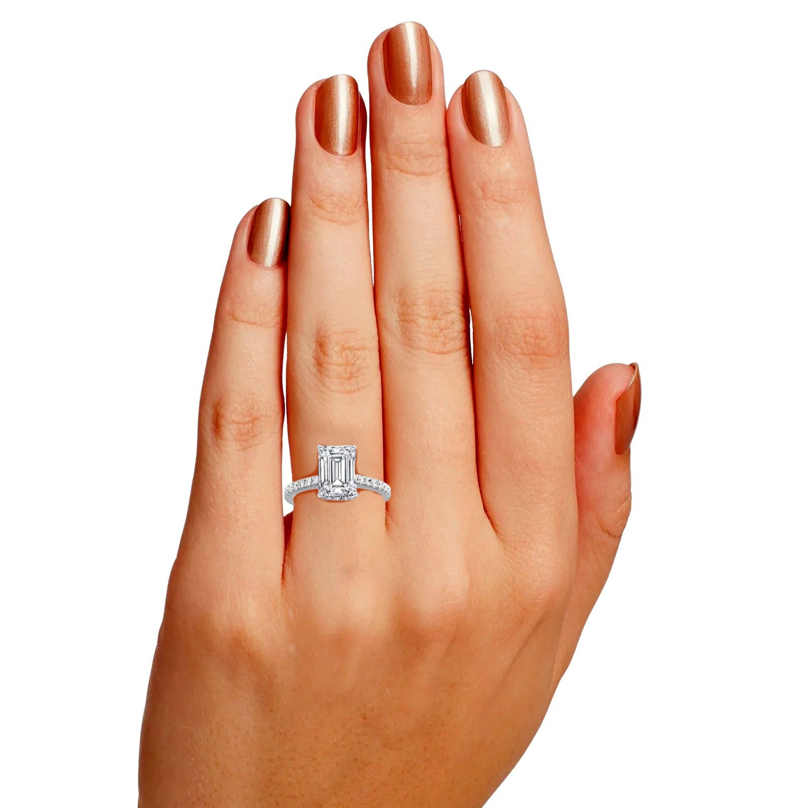 3-3/8ctw Certified Lab Grown Diamond Hidden Halo Engagement Ring