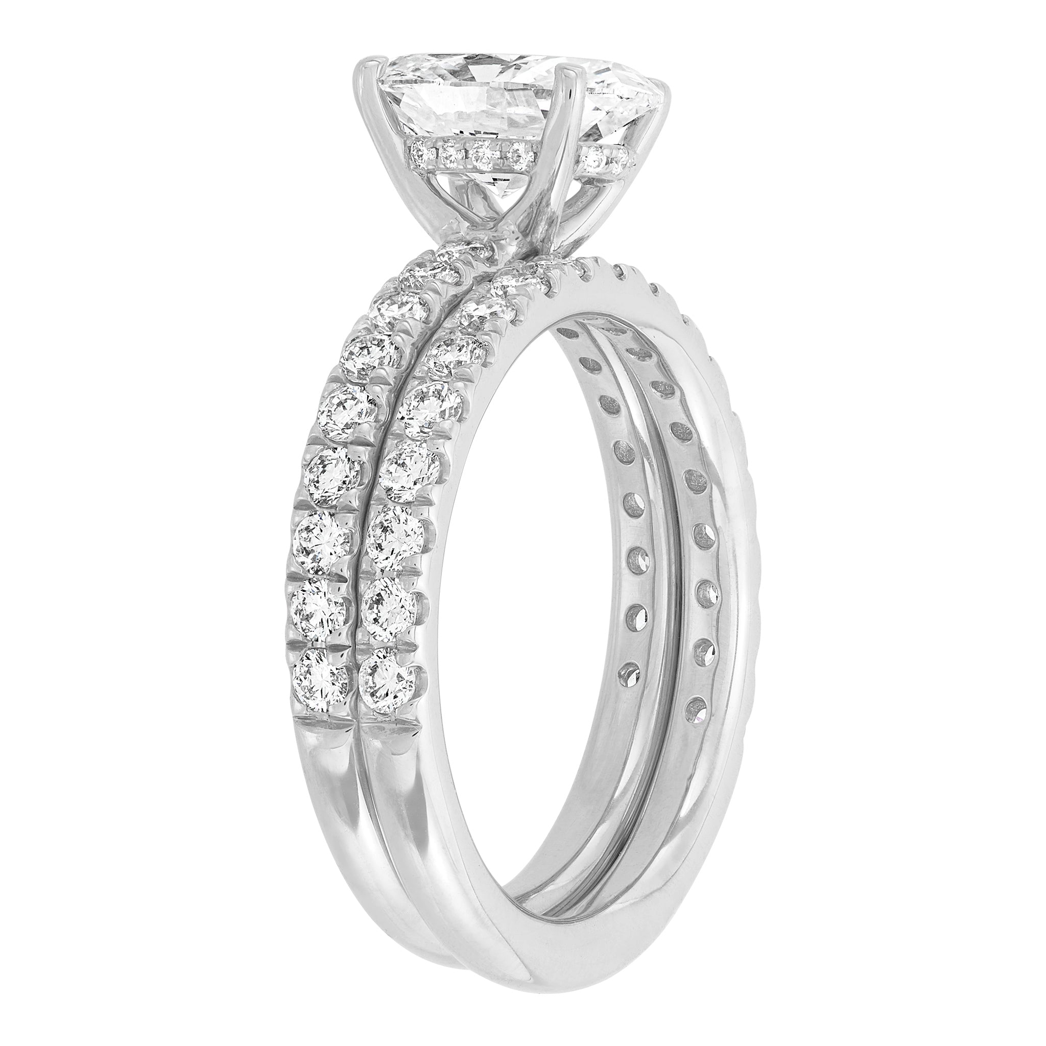 2.5ctw Certified Lab Grown Diamond Hidden Halo Bridal Set