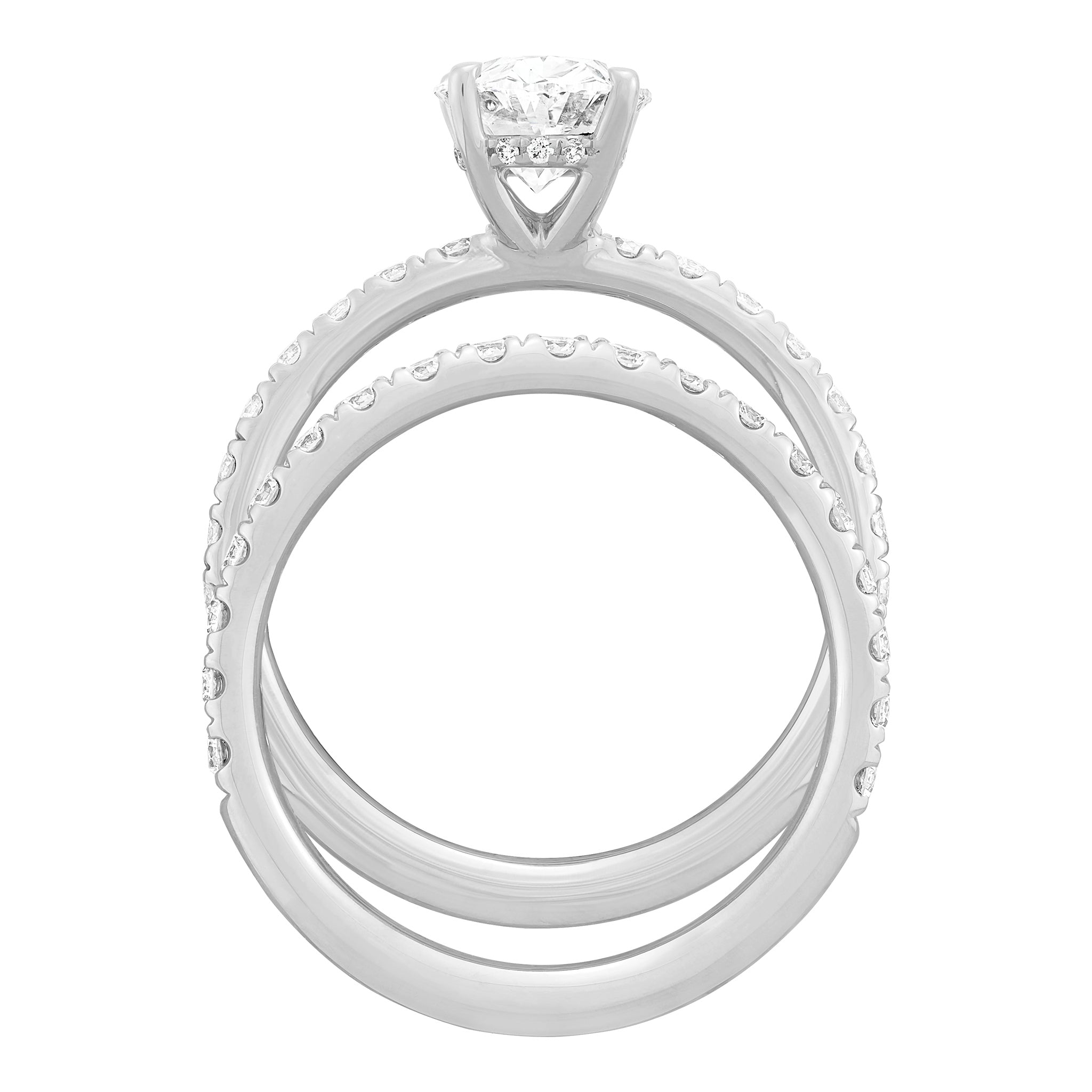 2.5ctw Certified Lab Grown Diamond Hidden Halo Bridal Set