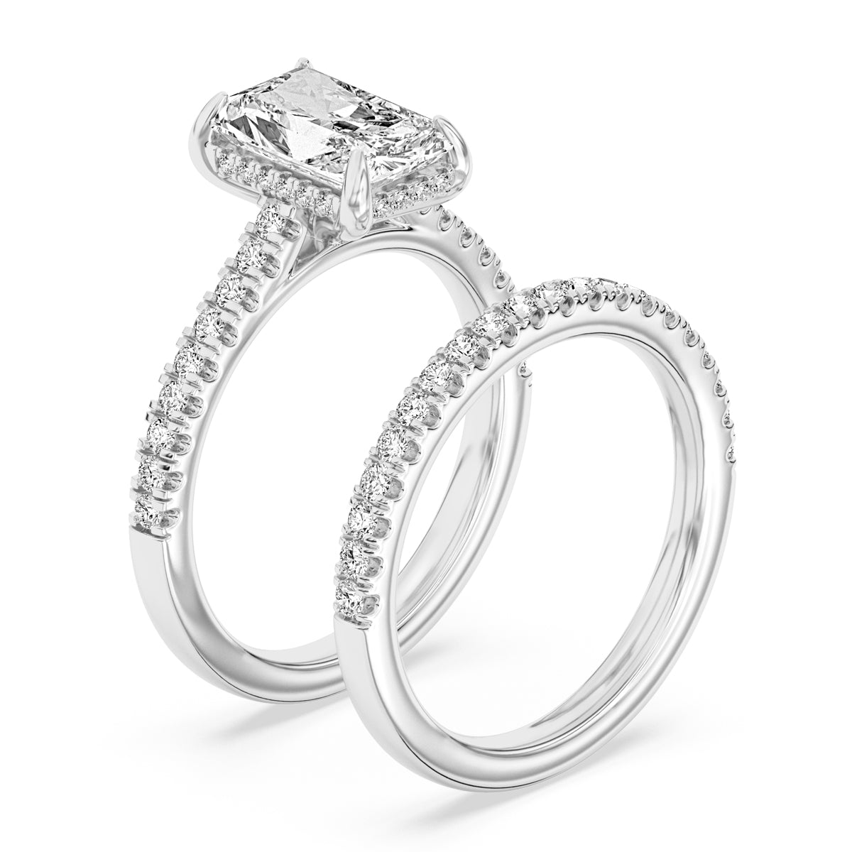 100 Facets Certified 3.34ctw Lab Grown Diamond Hidden Halo Engagement Ring