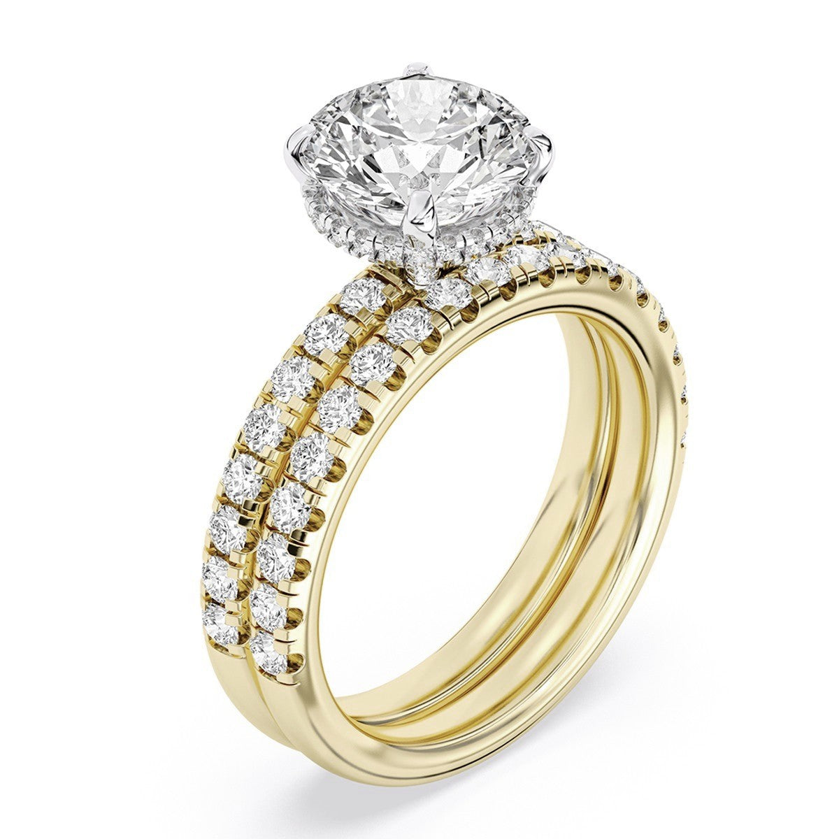 100 Facets 2.64ctw Certified Lab Grown Diamond Hidden Halo Engagement Ring
