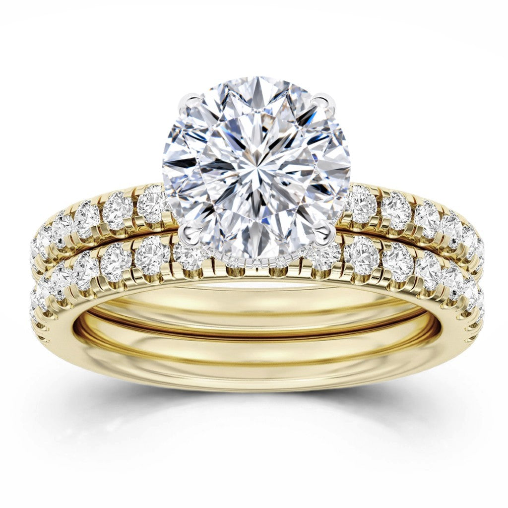100 Facets 2.64ctw Certified Lab Grown Diamond Hidden Halo Engagement Ring