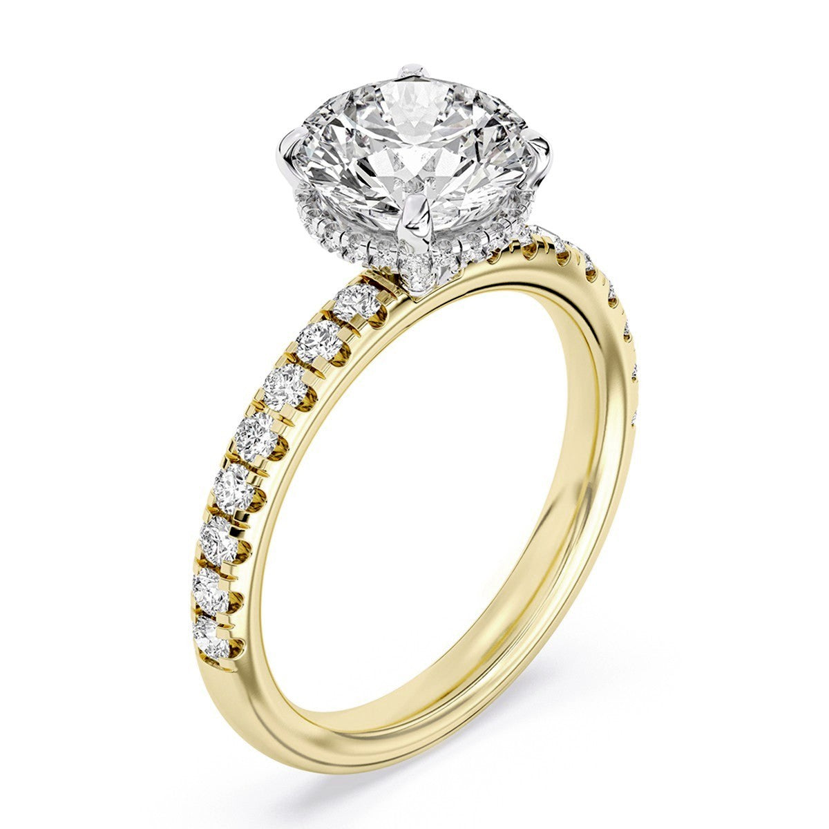 100 Facets 2.64ctw Certified Lab Grown Diamond Hidden Halo Engagement Ring