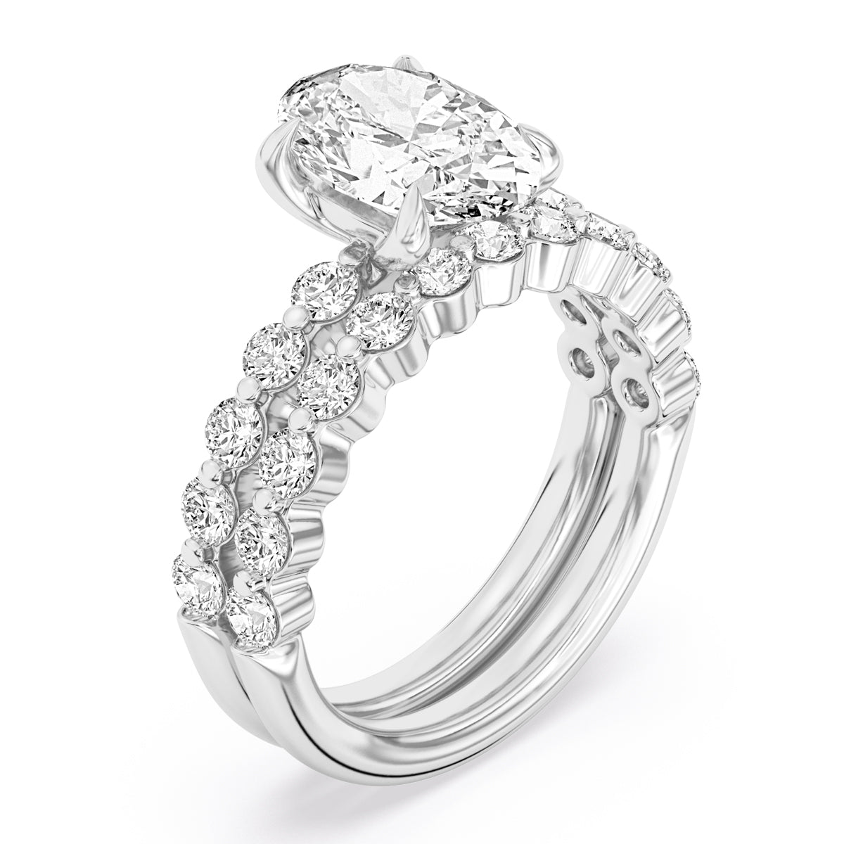 100 Facets 3.40ctw Certified Lab Grown Diamond Engagement Ring