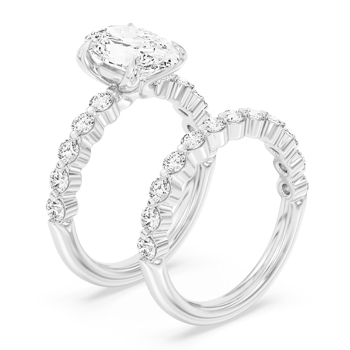 100 Facets 3.40ctw Certified Lab Grown Diamond Engagement Ring