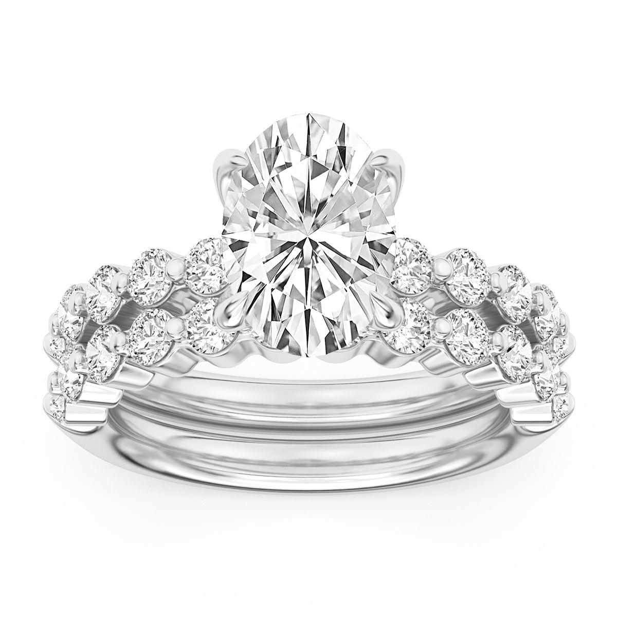 100 Facets 3.40ctw Certified Lab Grown Diamond Engagement Ring