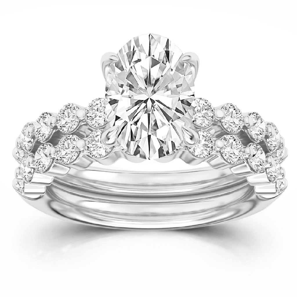 100 Facets 3.40ctw Certified Lab Grown Diamond Engagement Ring