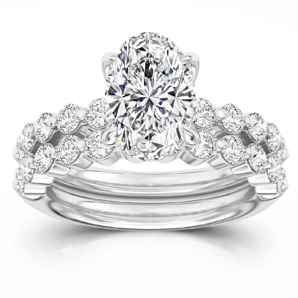 100 Facets 3.40ctw Certified Lab Grown Diamond Engagement Ring