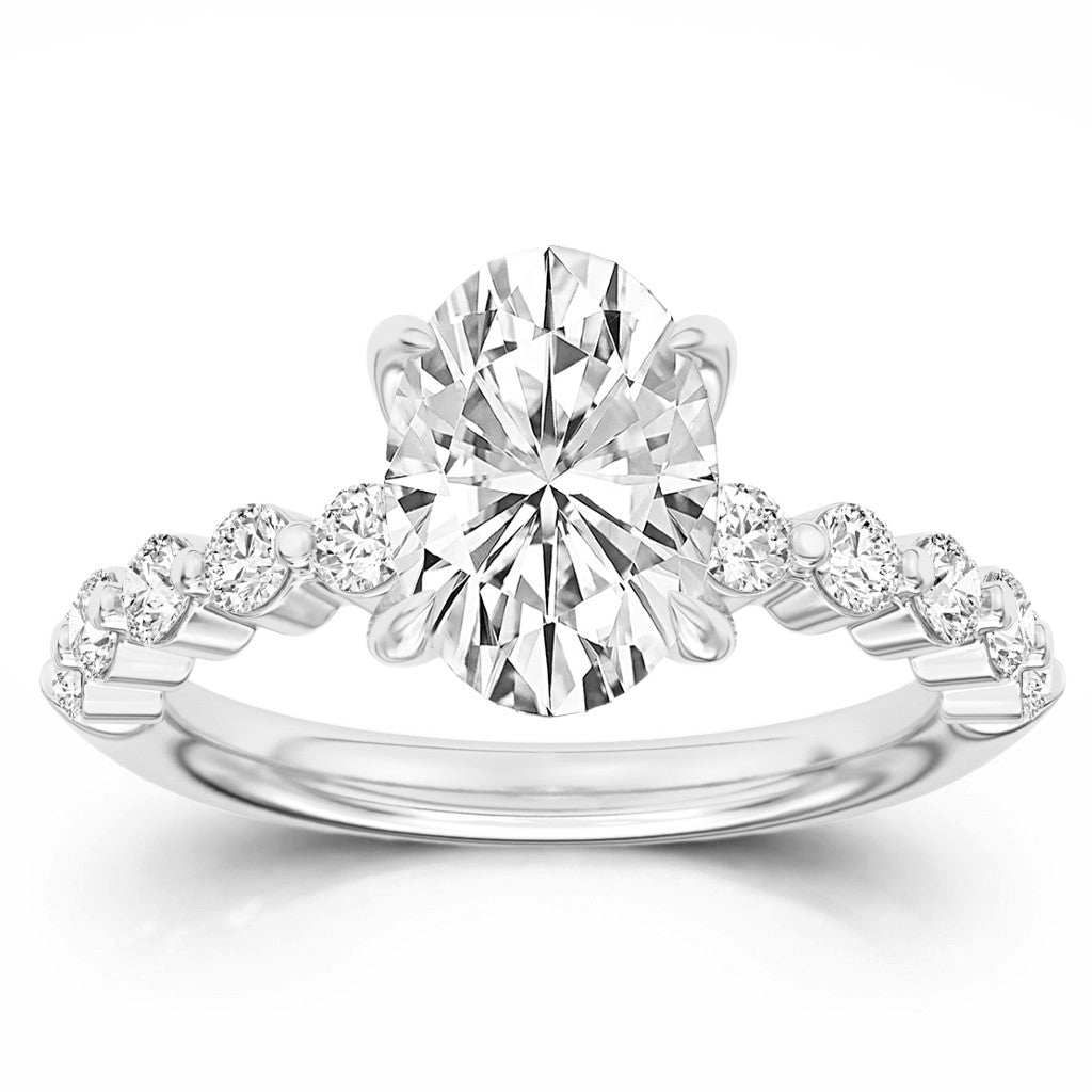 100 Facets 3.40ctw Certified Lab Grown Diamond Engagement Ring