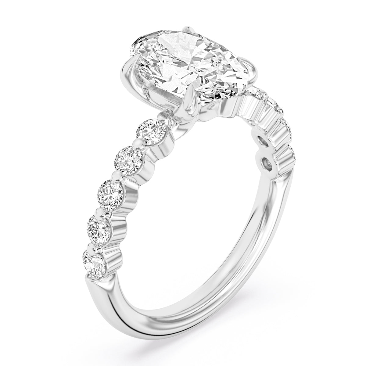 100 Facets 3.40ctw Certified Lab Grown Diamond Engagement Ring