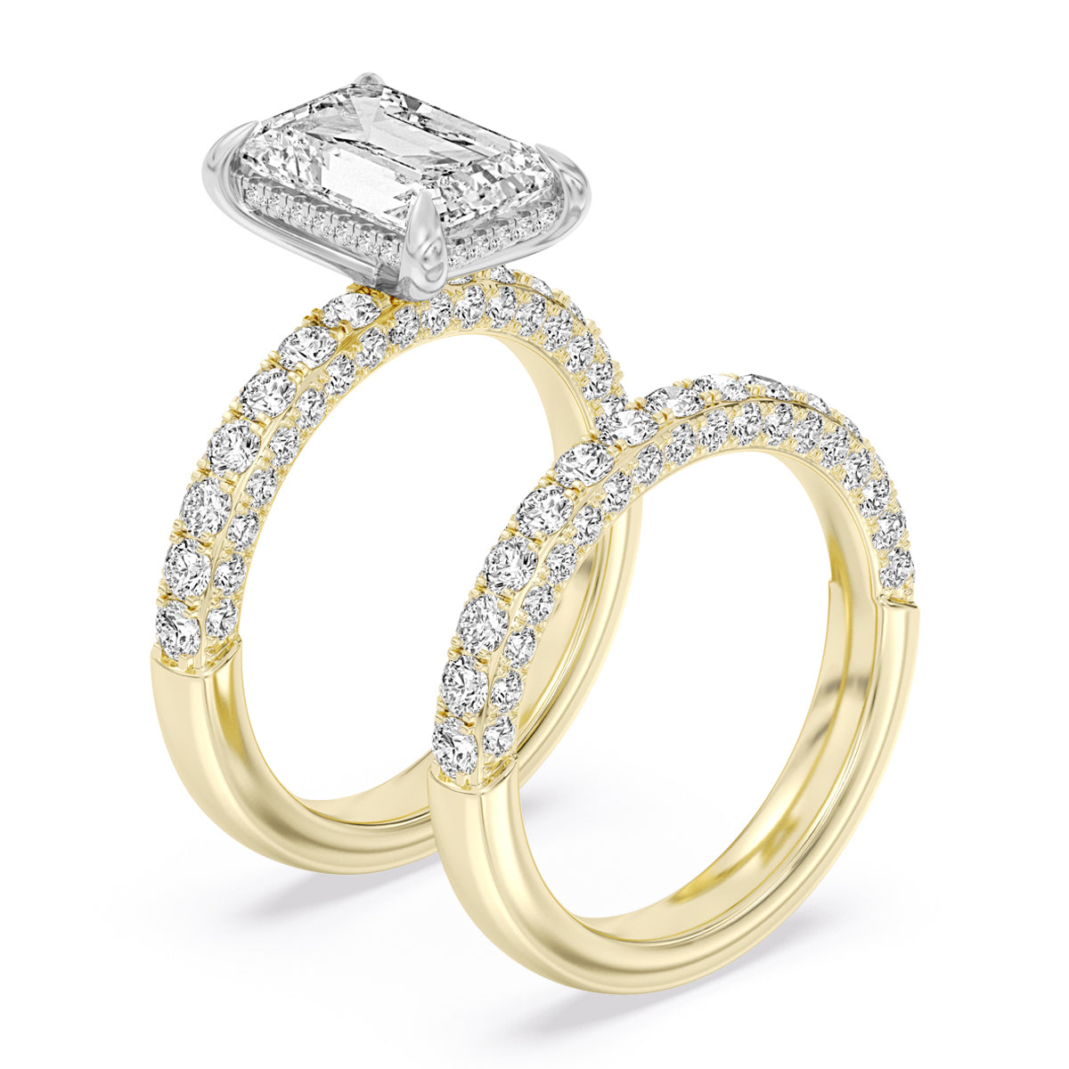 100 Facets 3.96ctw Certified Lab Grown Diamond Hidden Halo Engagement Ring