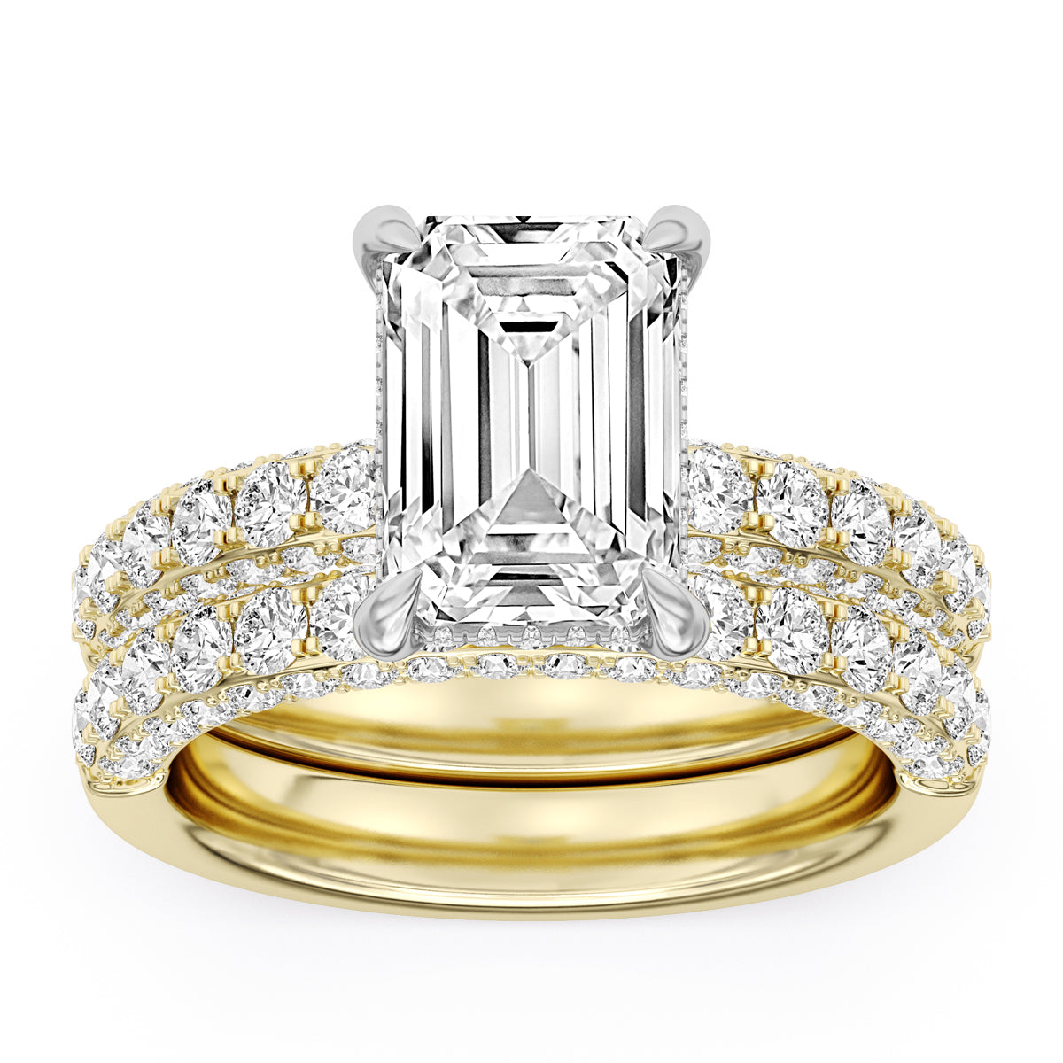 100 Facets 3.96ctw Certified Lab Grown Diamond Hidden Halo Engagement Ring