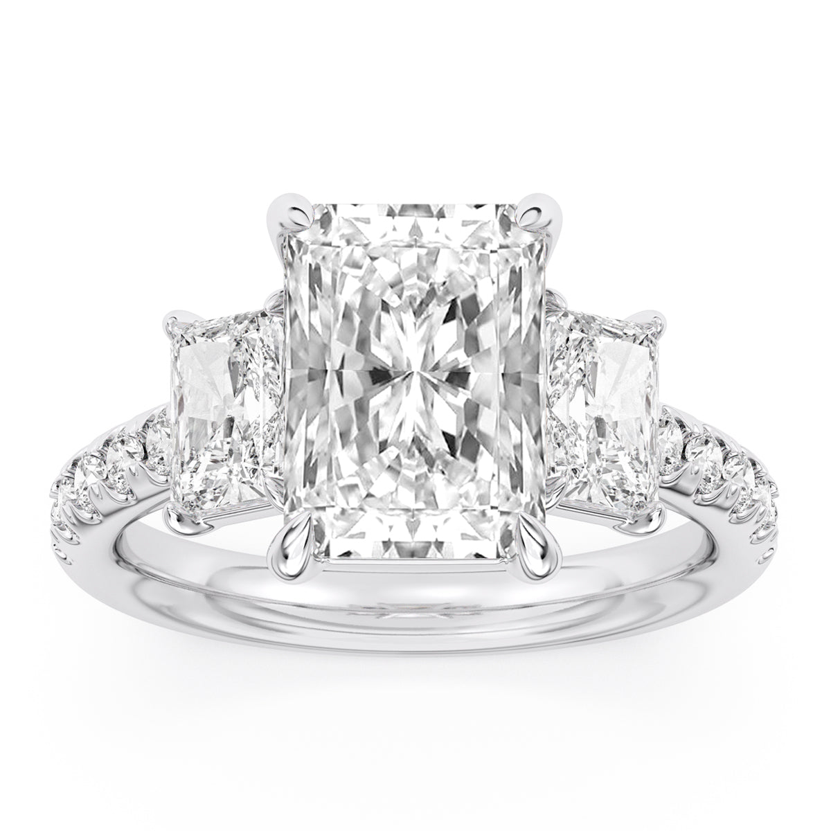 100 Facets 4.62ctw Certified Lab Grown Diamond Engagement Ring