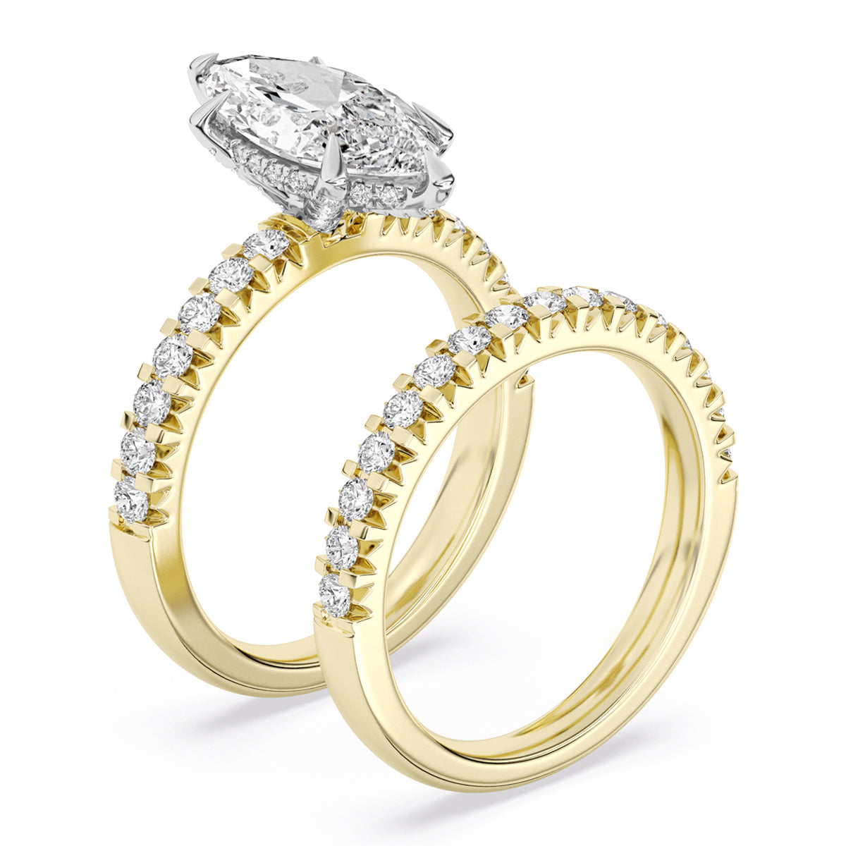 100 Facets 3.19ctw Certified Lab Grown Diamond Hidden Halo Engagement Ring