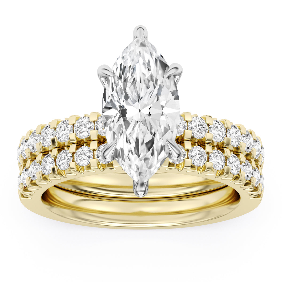 100 Facets 3.19ctw Certified Lab Grown Diamond Hidden Halo Engagement Ring