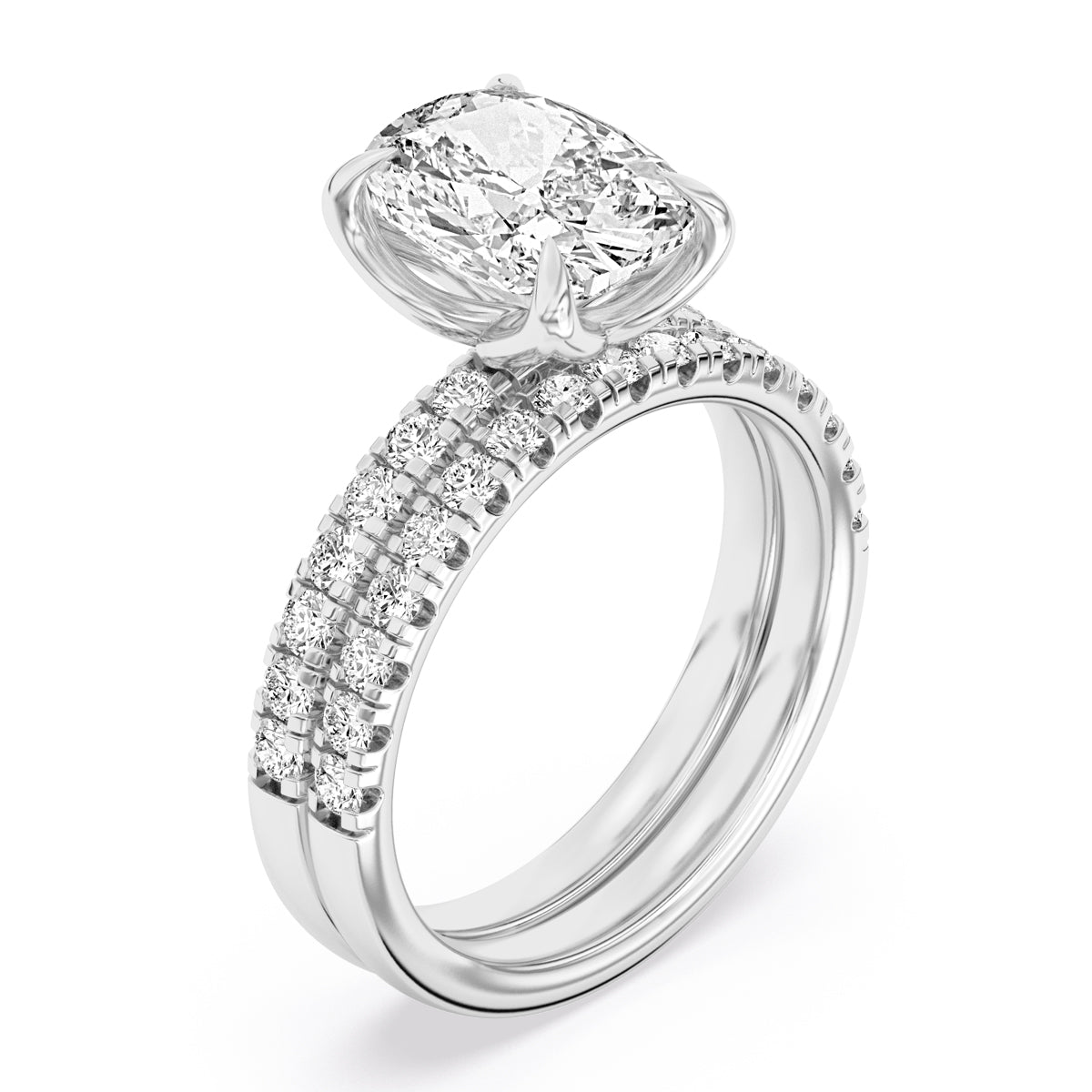 100 Facets 3.38ctw Certified Lab Grown Diamond Engagement Ring