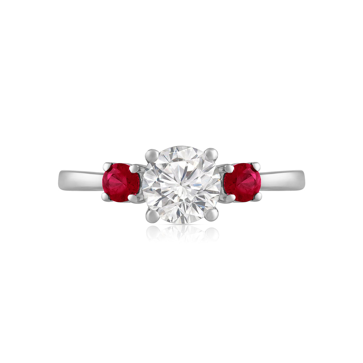 1ctw Lab Grown Ruby Diamond Ring