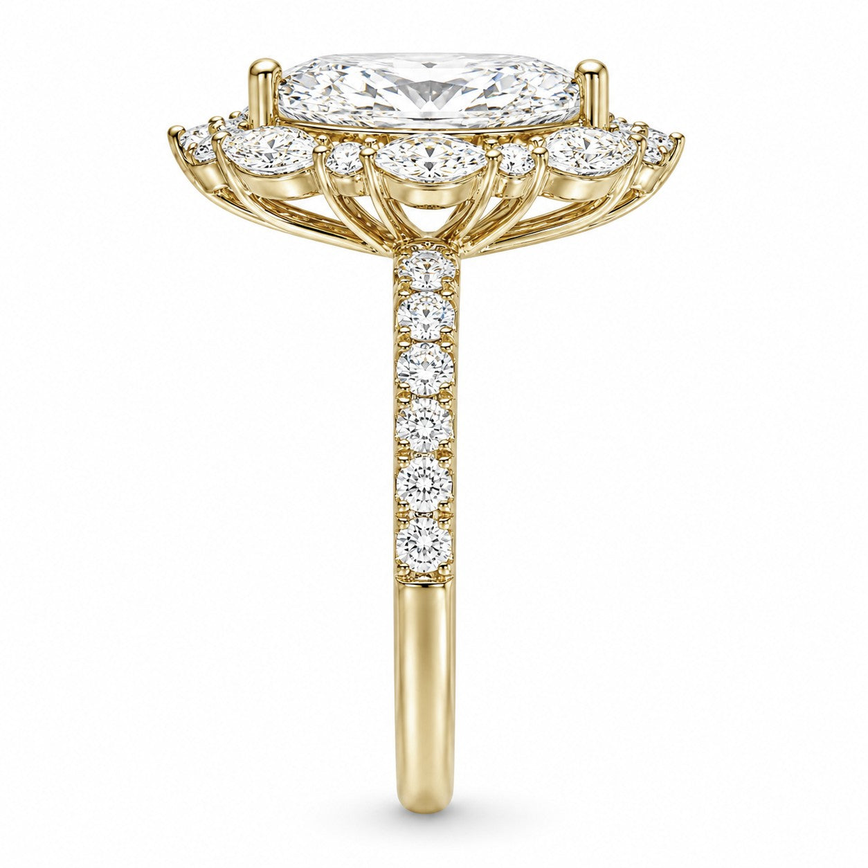 2.5ctw Certified Lab Grown Diamond Halo Engagement Ring