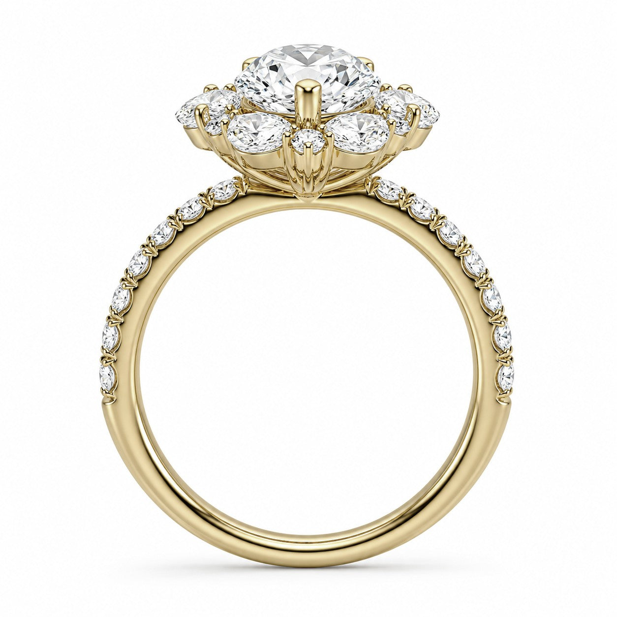 2.5ctw Certified Lab Grown Diamond Halo Engagement Ring