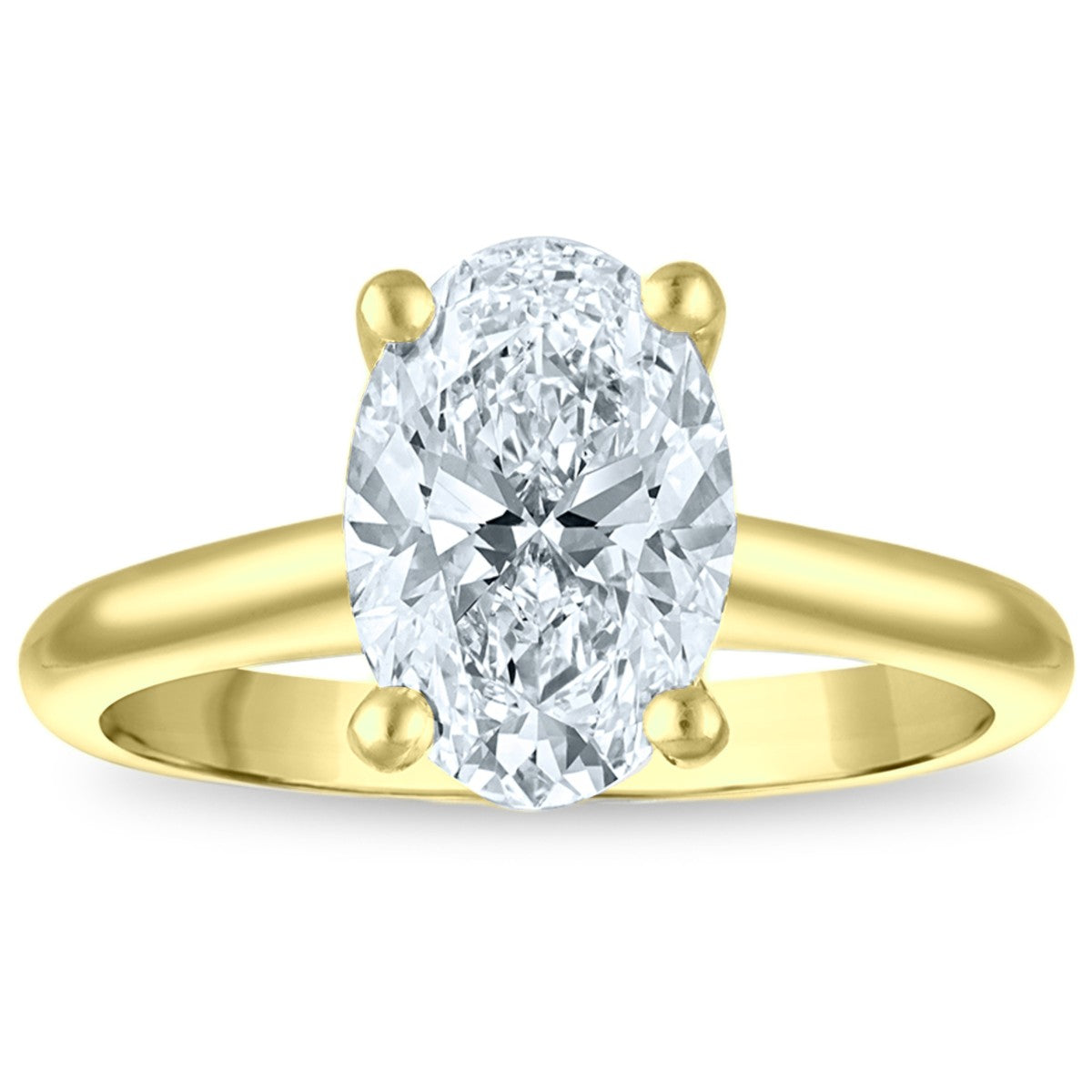 4ct 8X Certified Lab Grown Diamond Solitaire Engagement Ring
