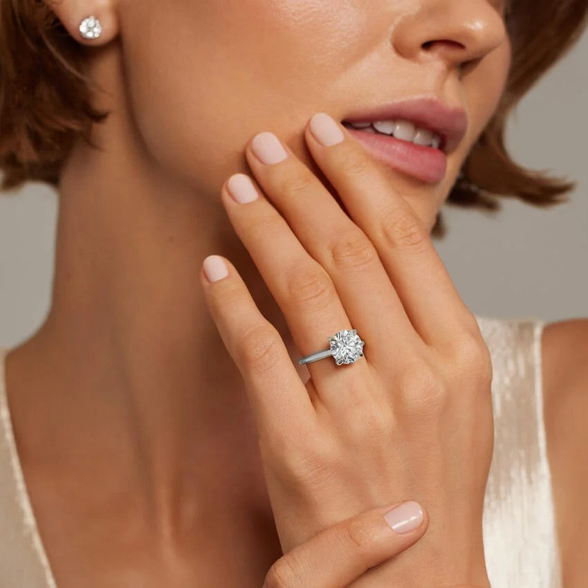 3.10ctw Certified Lab Grown Diamond Hidden Halo Engagement Ring