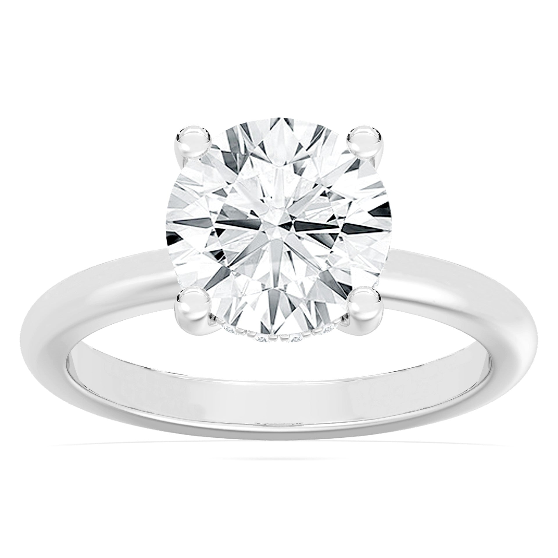 3.10ctw Certified Lab Grown Diamond Hidden Halo Engagement Ring