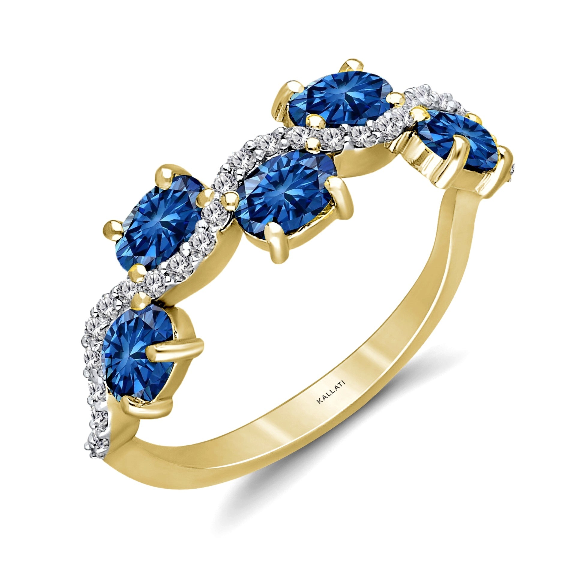 Kallati Blue Topaz Diamond Band