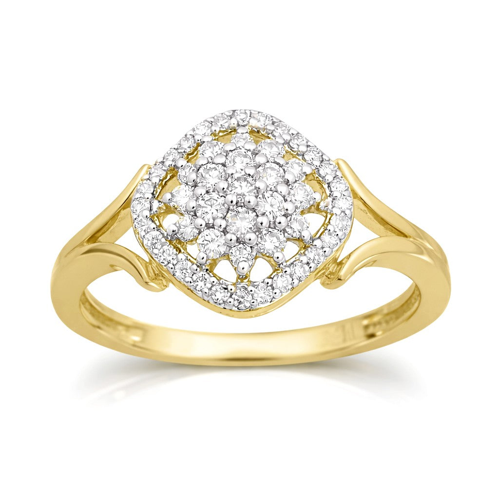3/8ctw Diamond Cluster Ring