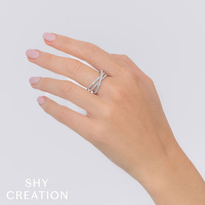 Shy Creation .79ctw Diamond Bridge Ring