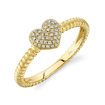 Shy Creation .12ctw Diamond Heart Cluster Ring