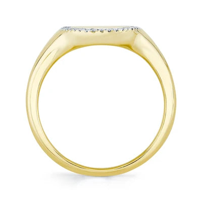 Shy Creation .11ctw Diamond Signet Ring