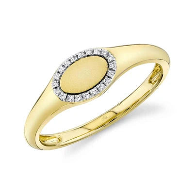 Shy Creation .05ctw Diamond Signet Ring
