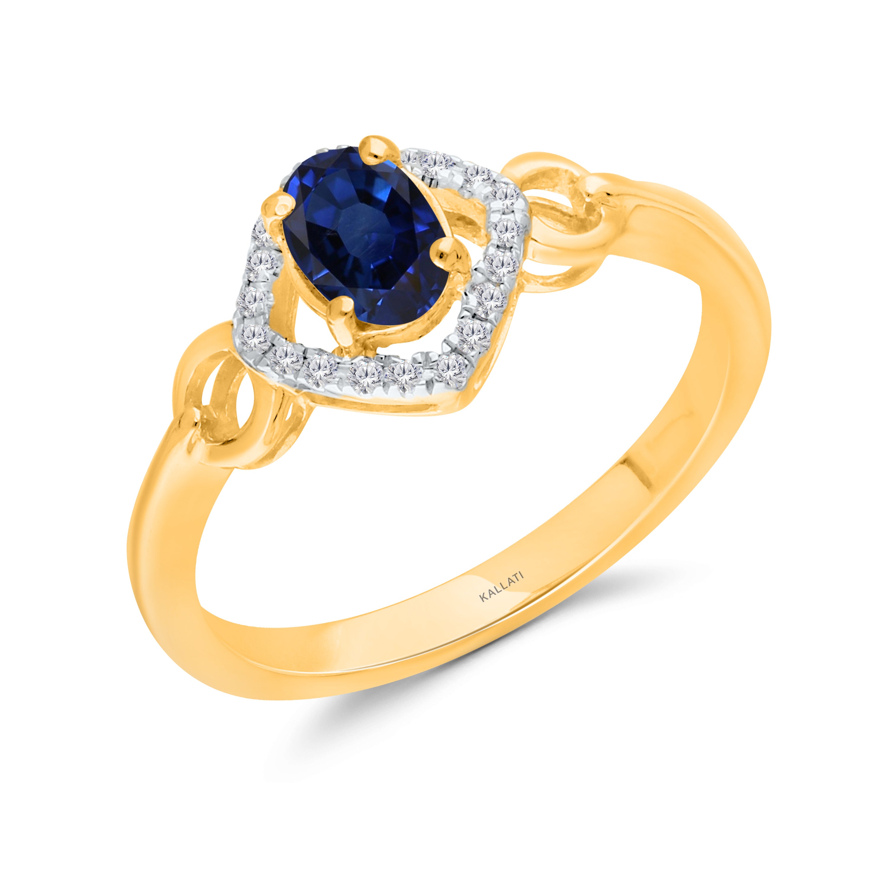 Kallati Sapphire Diamond Halo Ring