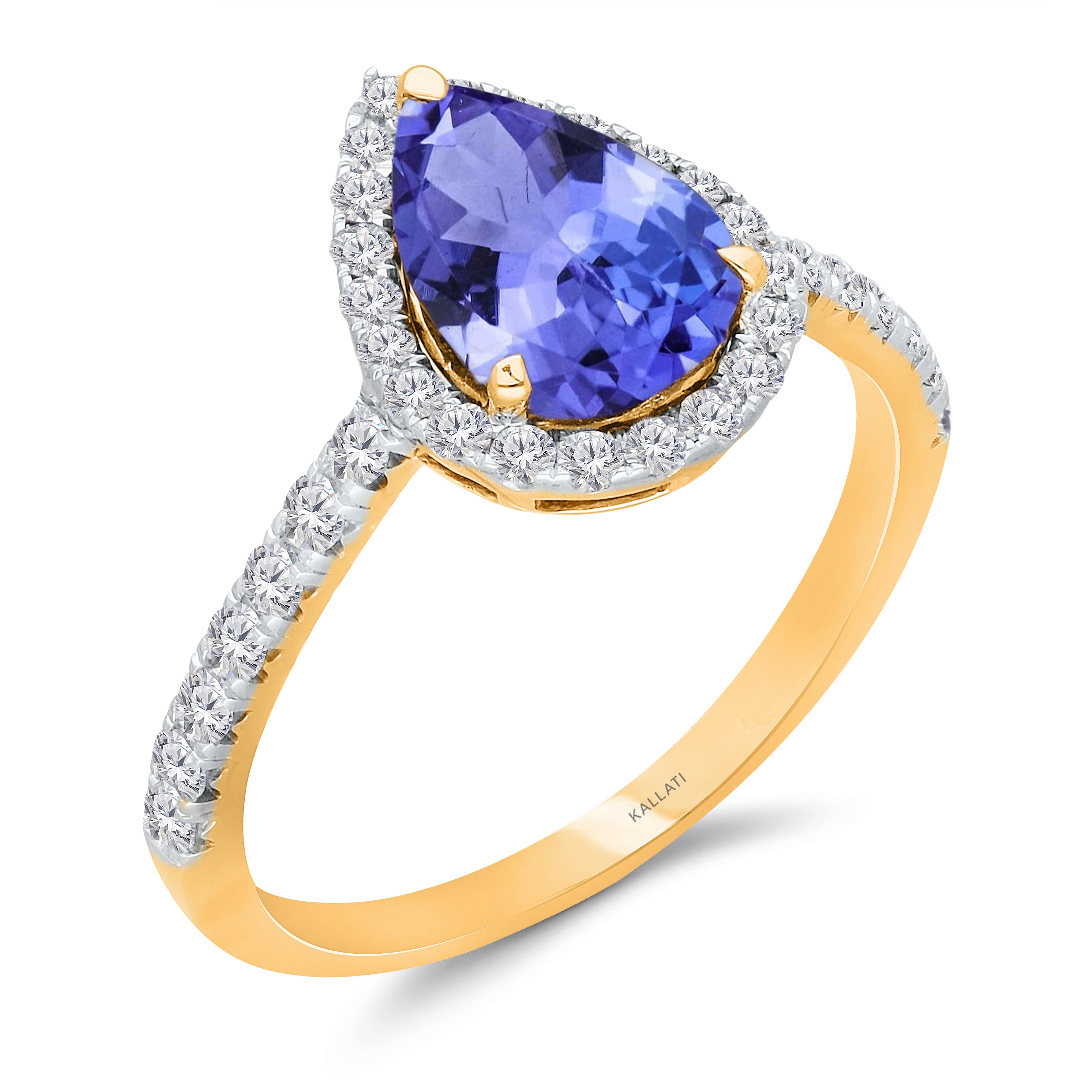 Kallati Tanzanite Diamond Halo Ring