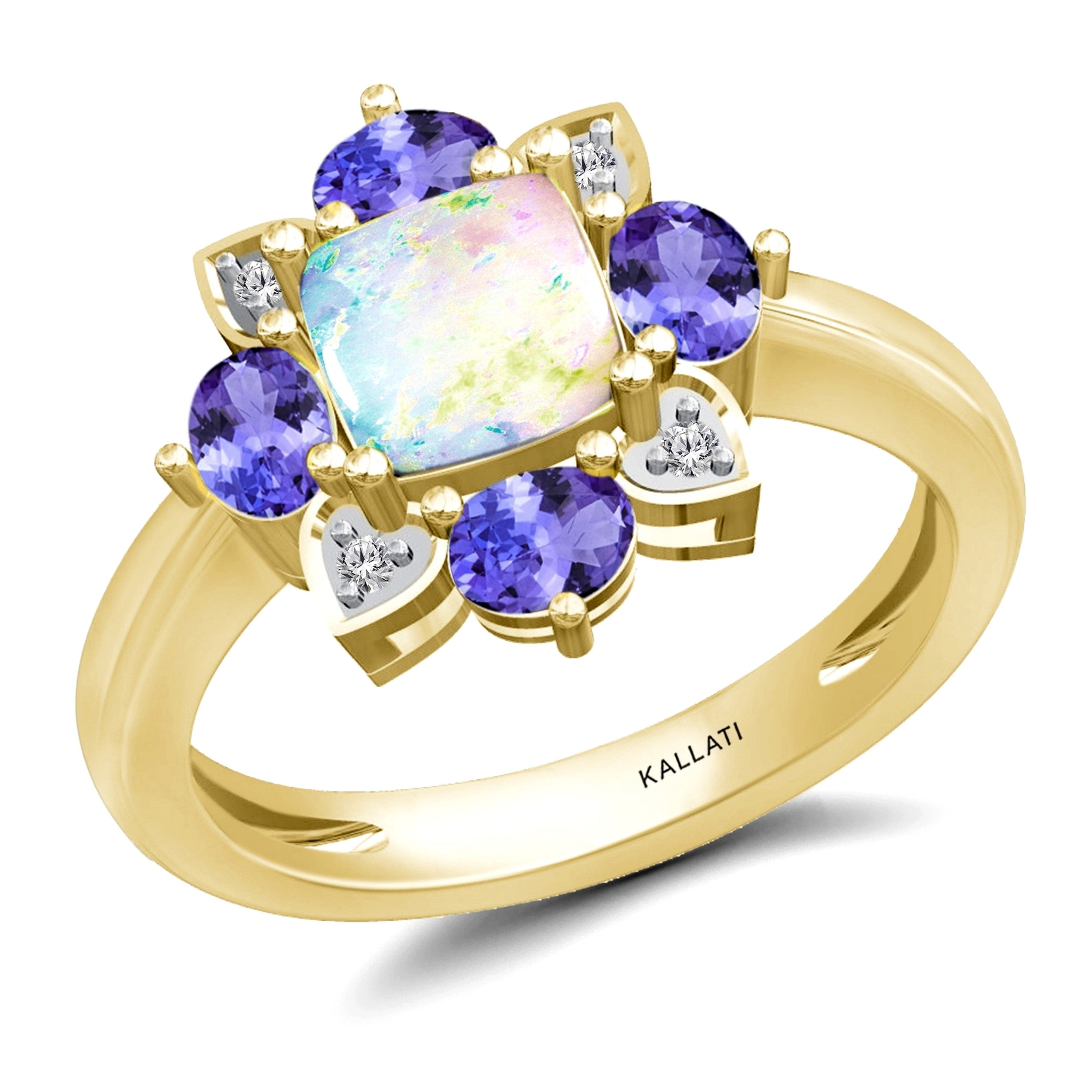Kallati Tanzanite Opal Diamond Ring