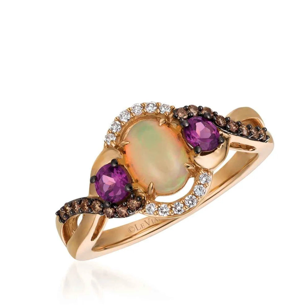 Le Vian Neopolitan Opal™ Raspberry Rhodolite® Diamond Ring