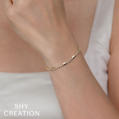 Shy Creation .54ctw Diamond Bezel Bracelet